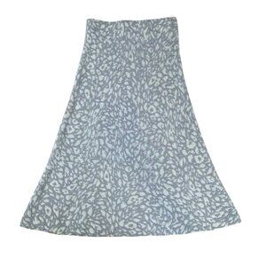 NWT Ann Taylor Petite Jacquard Leopard Knit Skirt in Gray/White Size XSP